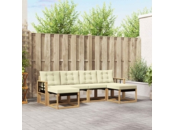 Vidaxl Conjunto De Sofás Para Exterior 6 Unid. Branco E Creme