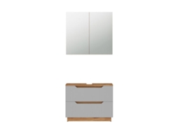 Conjunto de Mobiliário para Casa de Banho VICCO 2 Peças Cinza com Armário e Espelho mural