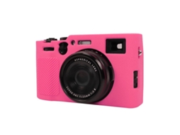 Capa Protetora de Silicone Macio com Textura de Lichia para Fujifilm X100vi Rosa Vermelha XIAOMOYU