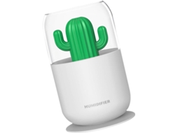 Umidificador Portátil Usb Inoomp Em Formato De Cacto, 300ml, Com Névoa Fria E Luz Noturna
