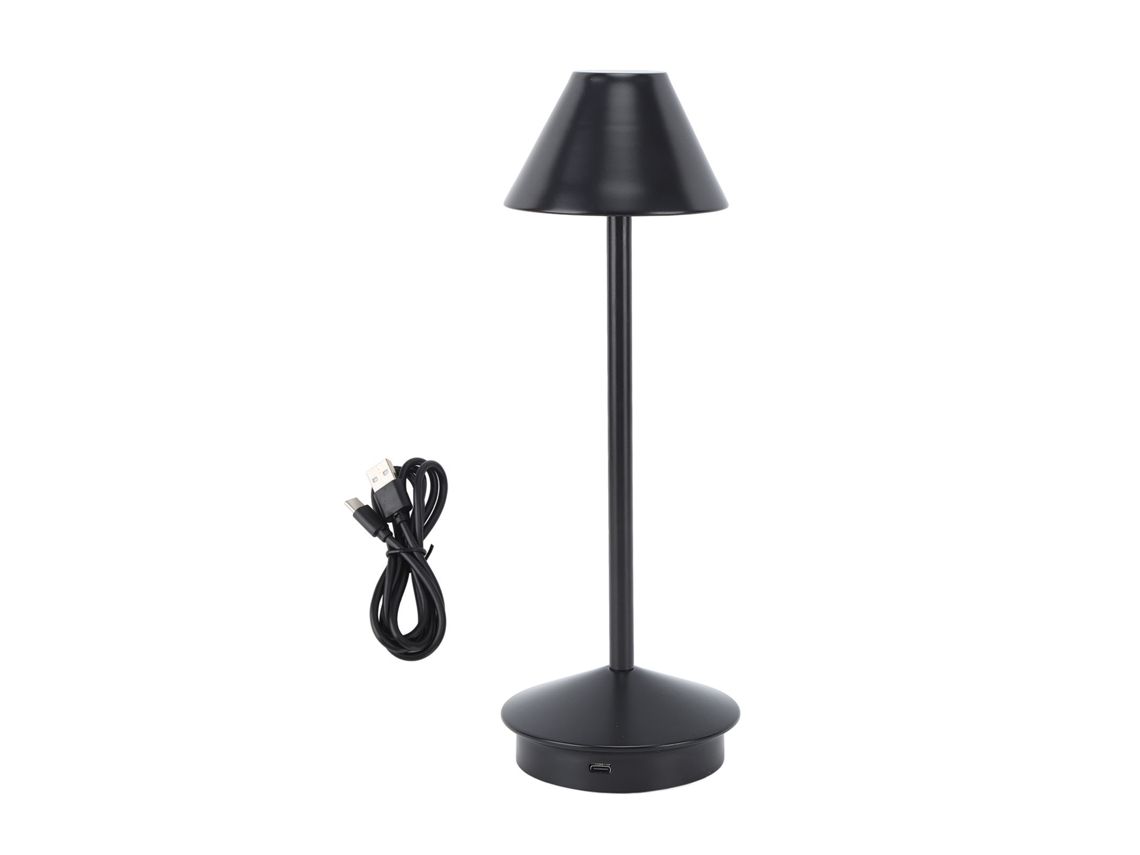 Luminária de Mesa Sem Fio, Estilo Moderno, em Ferro Forjado, com 3 Cores de Led CHABERLU