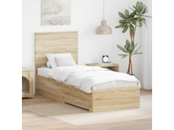 Vidaxl Estrutura Da Cama Carvalho Sonoma E Prata 70 X 190 Cm
