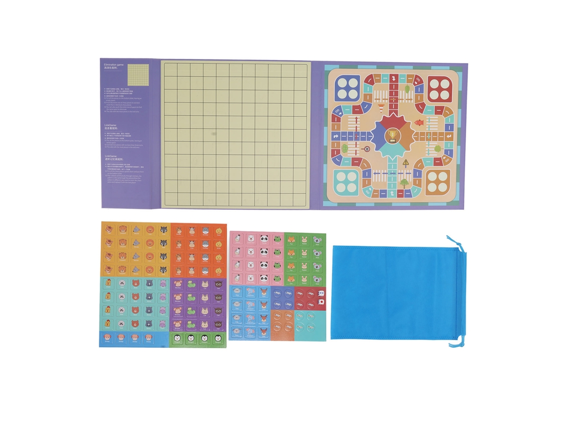 Jogo de tabuleiro educativo ATS 2 em 1 com forte força magnética, design com prendedor de livro, brinquedo educativo para presente infantil.