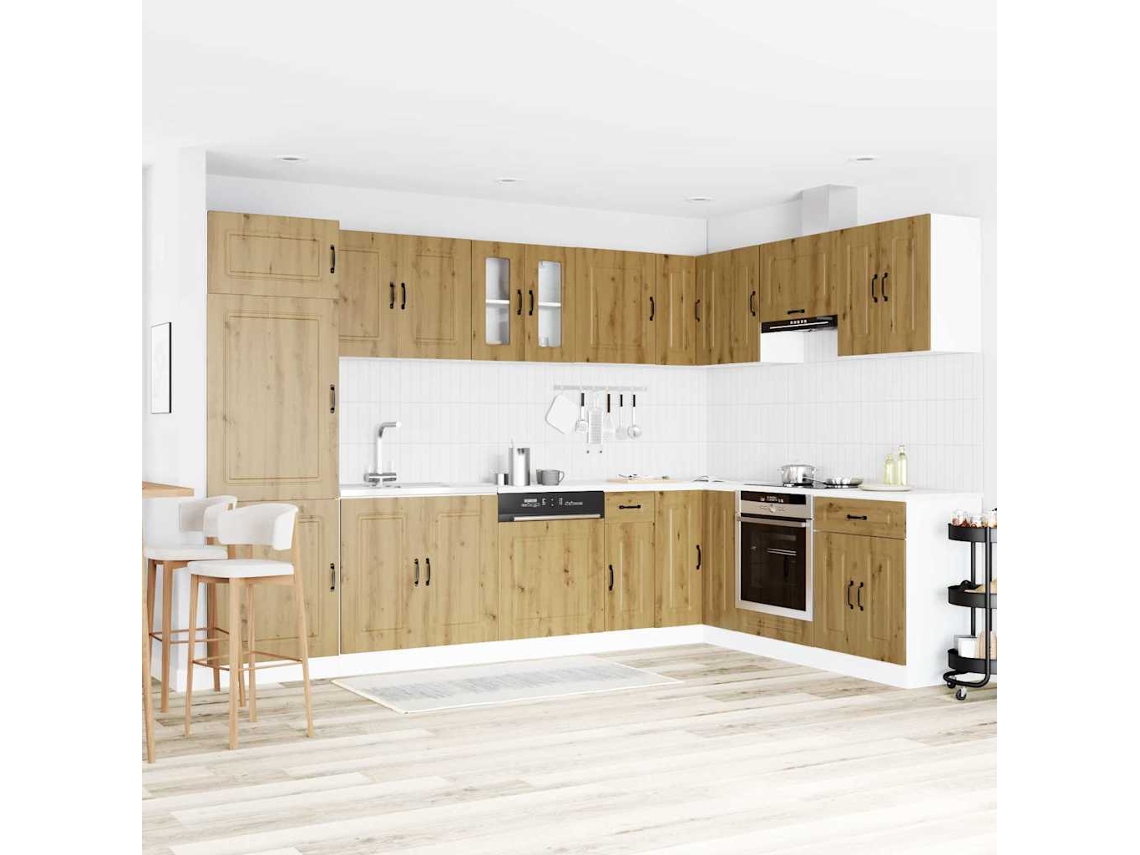 Vidaxl Armário De Cozinha Kalmar Carvalho Artesanal 80 X 46 X 81,5 Cm