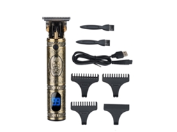 Máquina De Cortar E Aparar Cabelo Elétrica Com Retrô Na Cor Bronze