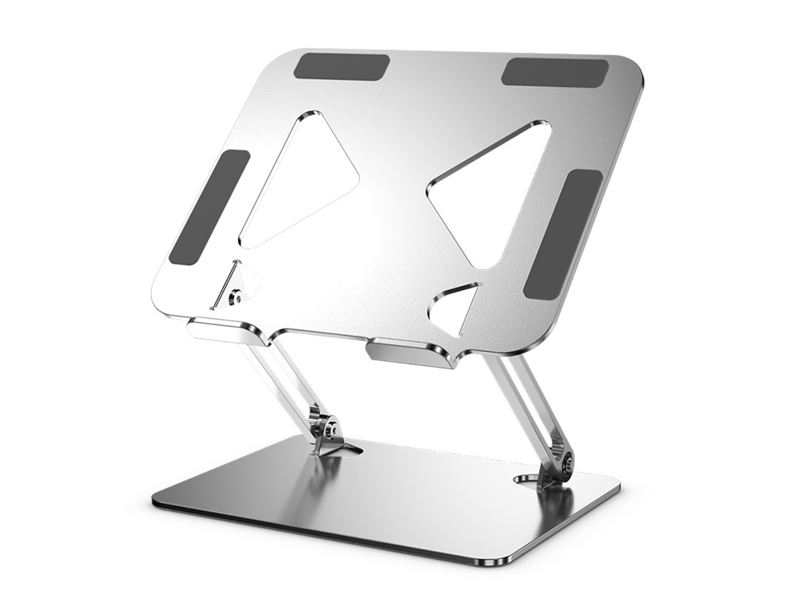 Suporte Para Laptop E Tablet Em Metal Dobrável Portátil Elevado Com Dissipação De Calor Prateado*