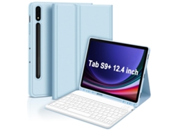 Capa com teclado Eifson para Samsung Galaxy Tab S9+/S10+/S9 Plus de 12,4 polegadas (azul)
