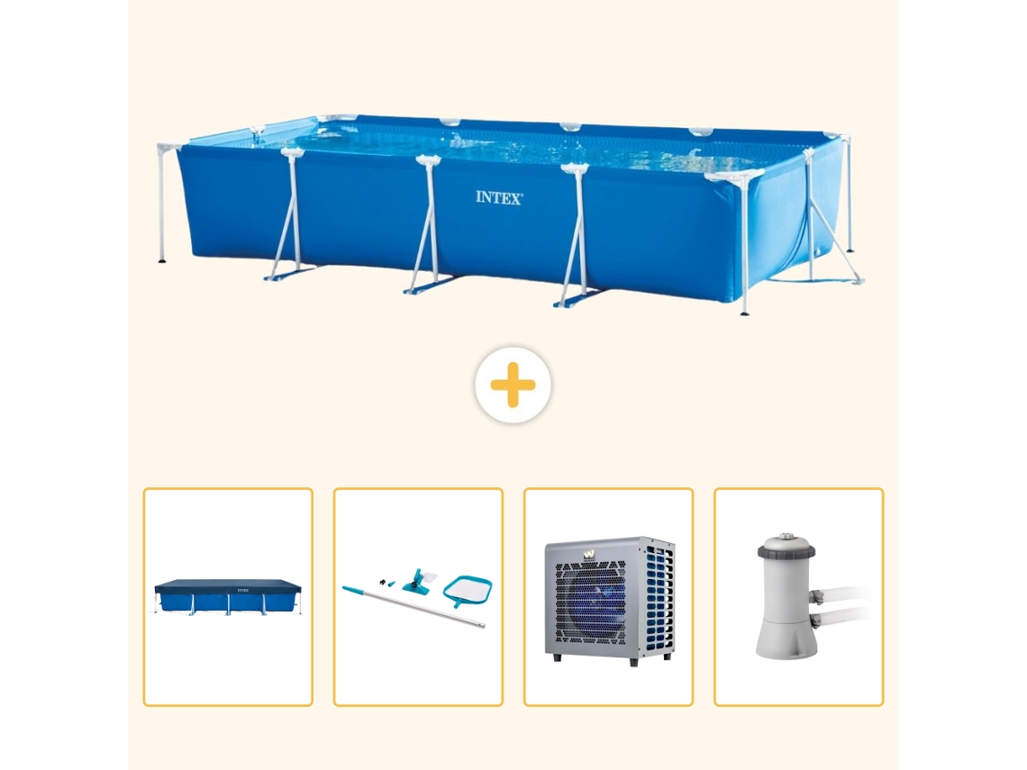 Intex Piscina Com Estrutura Retangular - 450x220x84 Cm - 5-peças S109