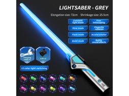 Espada Infantil Colorida Com Luzes, Telescópica, Musical E Laser 2 Em 1 Mdug (cinza)