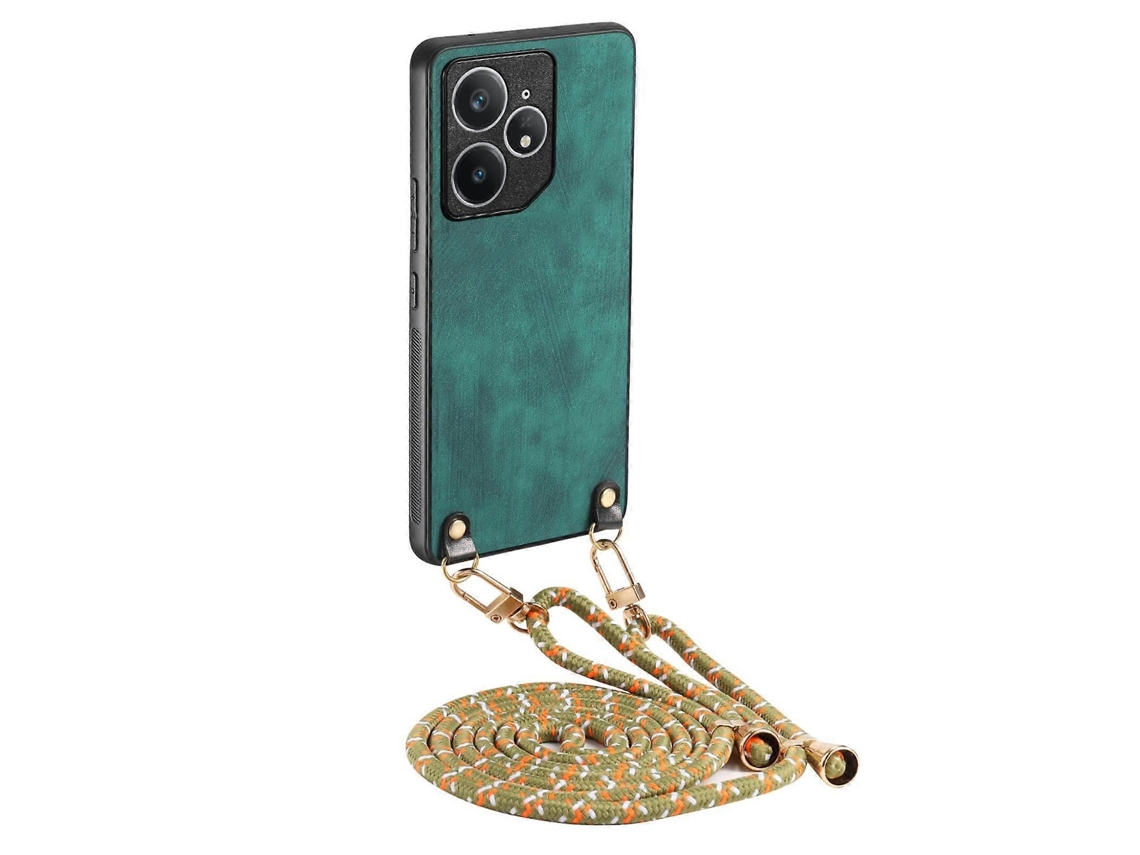 Capa Traseira De Couro Vintage Para Pc Com Alça Transversal Para Realme Neo7