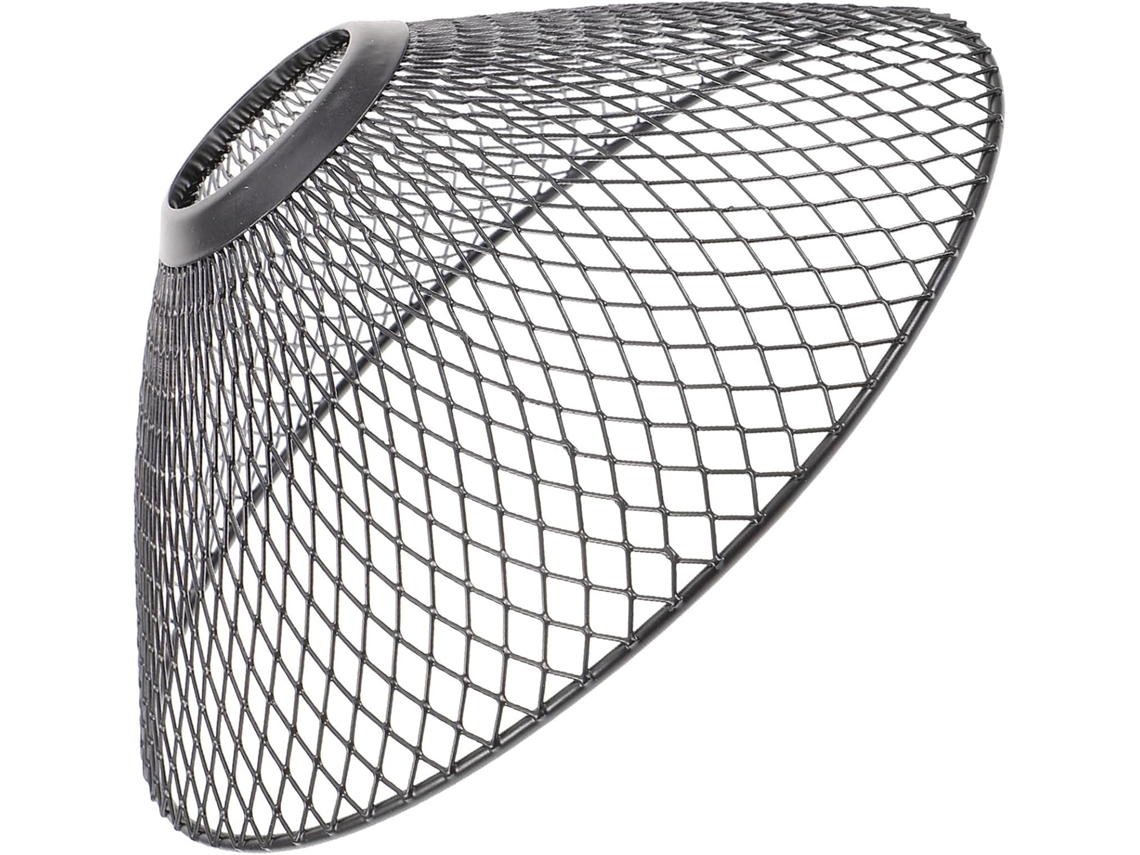 Abajur Suspenso De Ferro Preto Fosco 19x9 Cm Com Gaiola Protetora Para Lâmpada