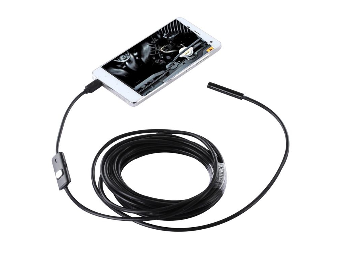Câmera De Inspeção À Prova Dágua 5m Micro Usb Para Pc E Android Preto Brilvibera