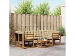 Vidaxl Conjunto De Sofás Para Exterior 7 Unid. Natural E Bege