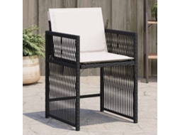 Vidaxl Cadeiras De Jardim Com Almofadões 4 Pcs Vime Pe Preto