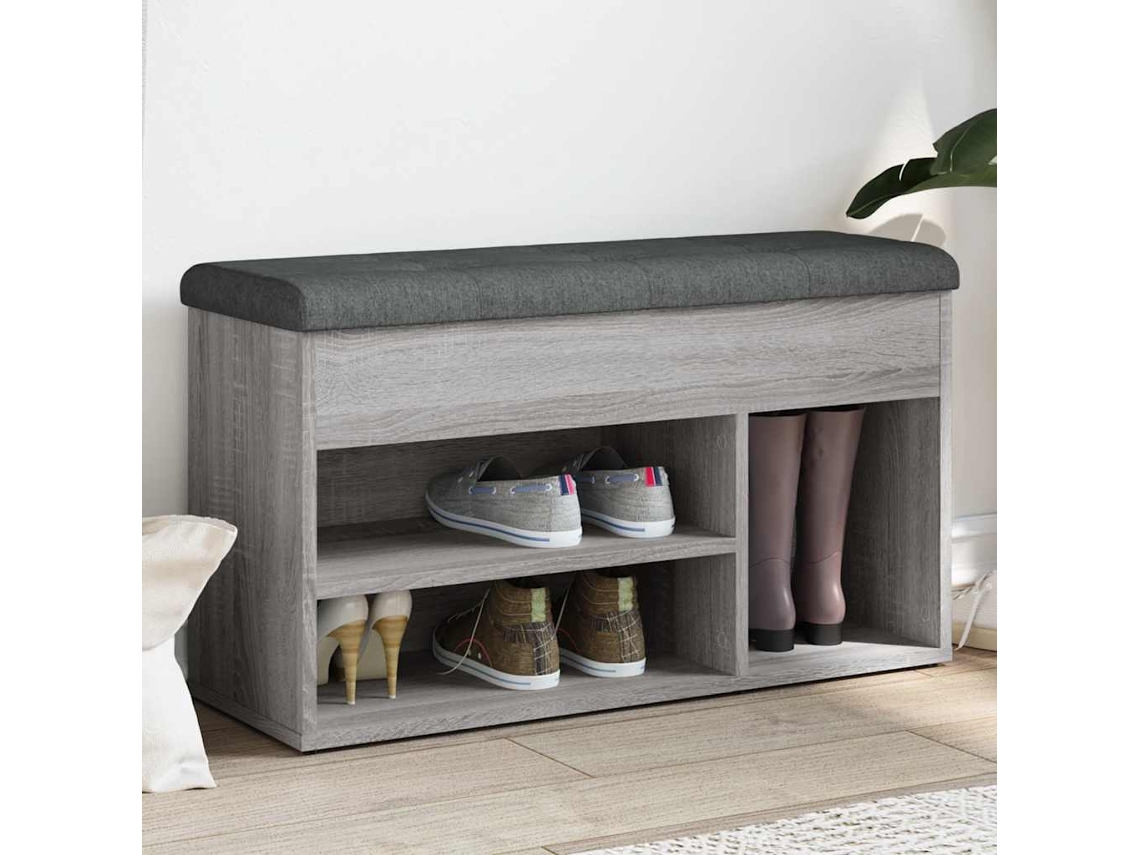 Vidaxl Banco Sapateira 82x32x45,5 Cm Derivados Madeira Cinzento Sonoma