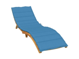 Vidaxl Almofadão Para Espreguiçadeira 200x60x4cm Mesclado Tecido Azul