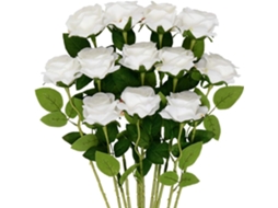 12 Hastes de Rosas Artificiais, Rosas de Seda de Haste Única Realistas AQUAFORGE