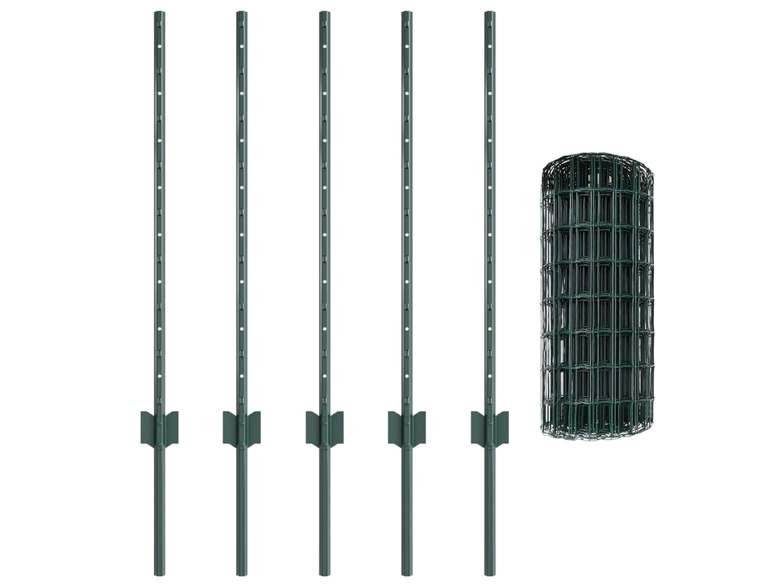 Conjunto 1 Barreira Externa Vidaxl Verde Aço (10 X 0,8 M)