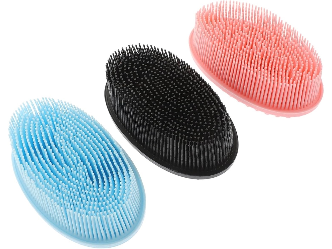 Lurelia Pack De 3 Escovas De Silicone Para Corpo E Rosto, Silicone Macio, Dupla Face E Portátil