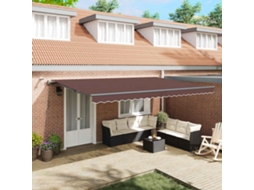 Vidaxl Toldo Retrátil Automático Com Luzes Led 500x300 Cm Castanho