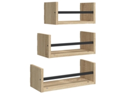 Wall Shelf Set, Wall Shelf Sets Vidaxl Marrom Madeira Processada (n/a)