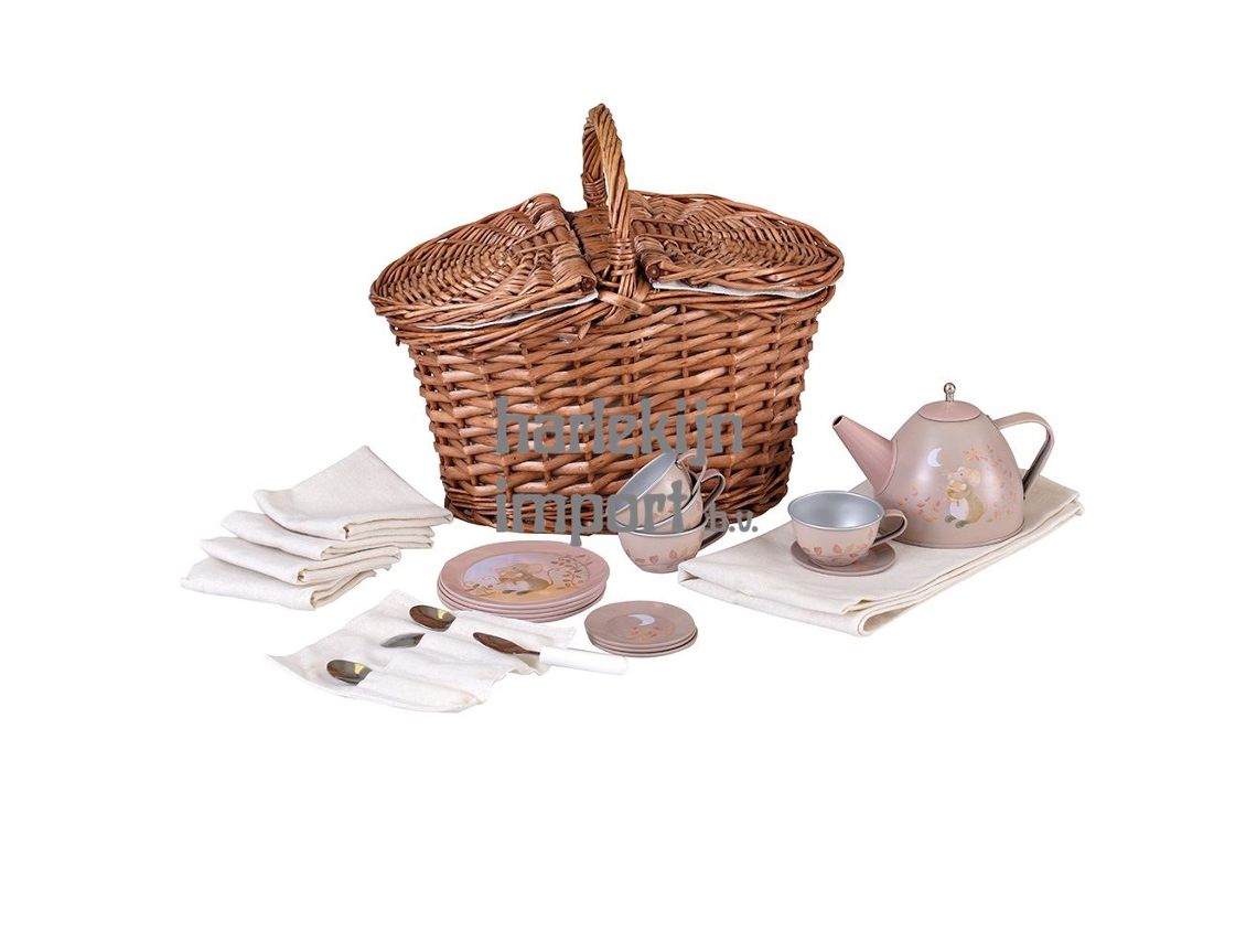 Conjunto De Chá Em Forma De Rato Da Egmont Toys Utensílios De Mesa De Brinquedo Em Uma Cesta De 26x16x22 Cm
