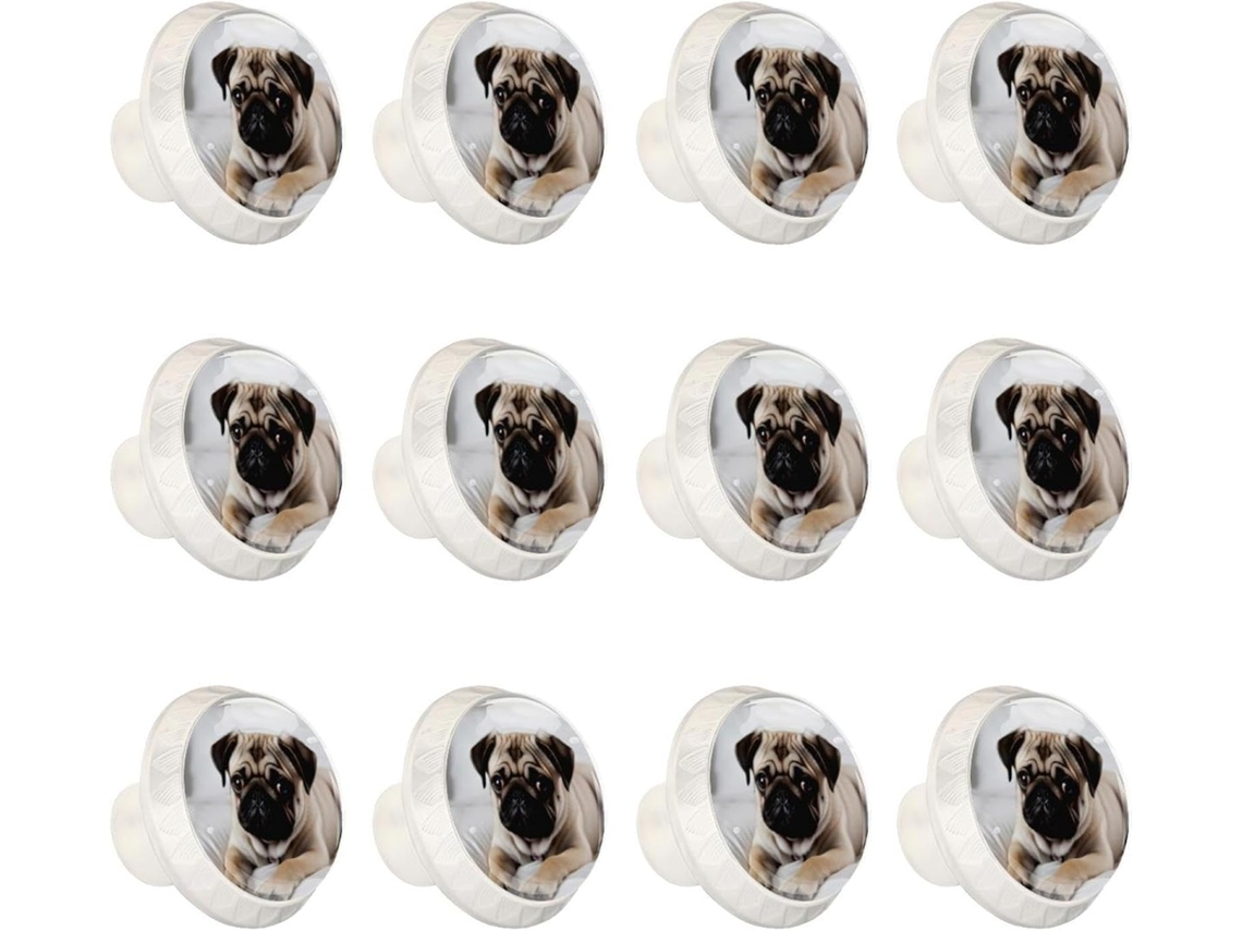 Puxadores Redondos Para Armários De Cozinha, Puxadores Para Armários E Gavetas, 12 Peças, Cachorro Bulldog, Puxadores