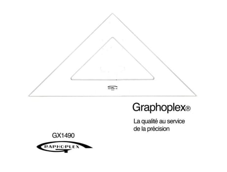 Quadrado 45° 3 bordas antimanchas 50 cm - Graphoplex cor