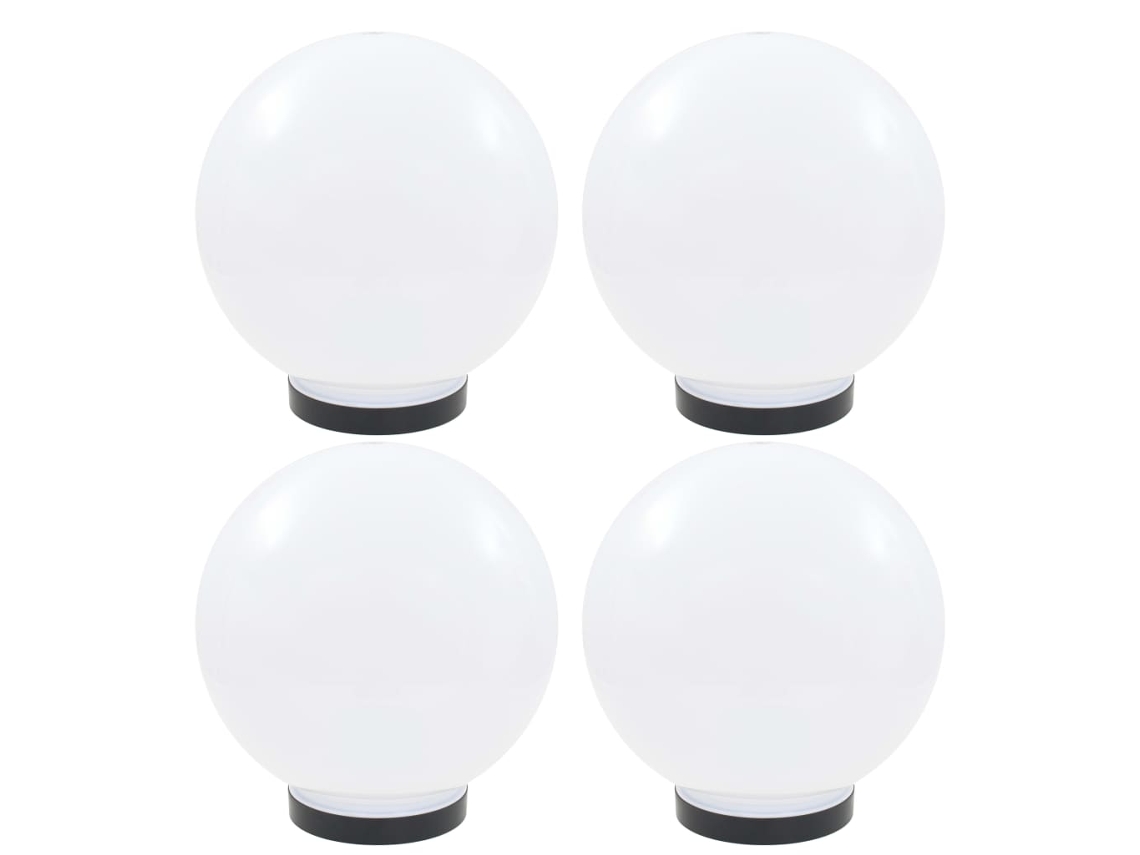 Conjunto 4 Iluminação de exterior VIDAXL White Plastic