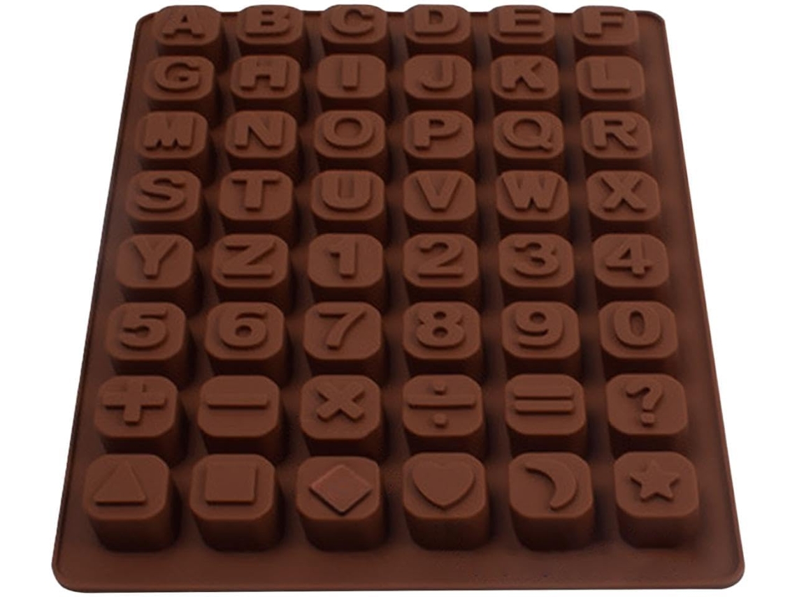 Molde De Silicone Letras E Números - 48 Espaços
