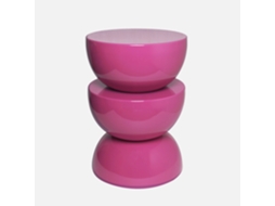 Mesa Lateral O Mesa De Canto Metal Efeito Brilhante, Rosa Sweeek
