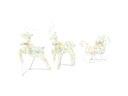 Conjunto 3 Figurinhas De Natal Vidaxl Branco Quente Plástico (64 X 42 X 15 Cm)