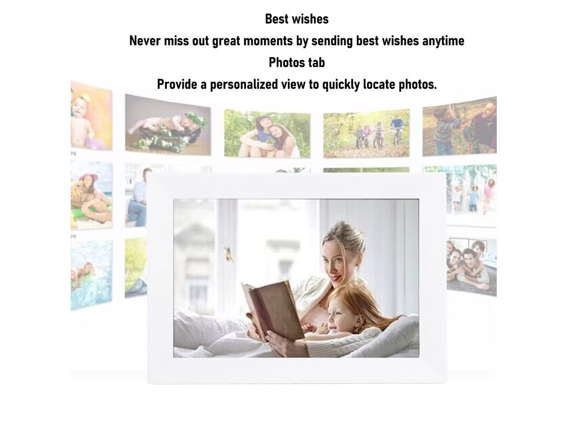 Yncm-quadro Digital De Fotos Com Tela Touch Ips De 10,1 Polegadas