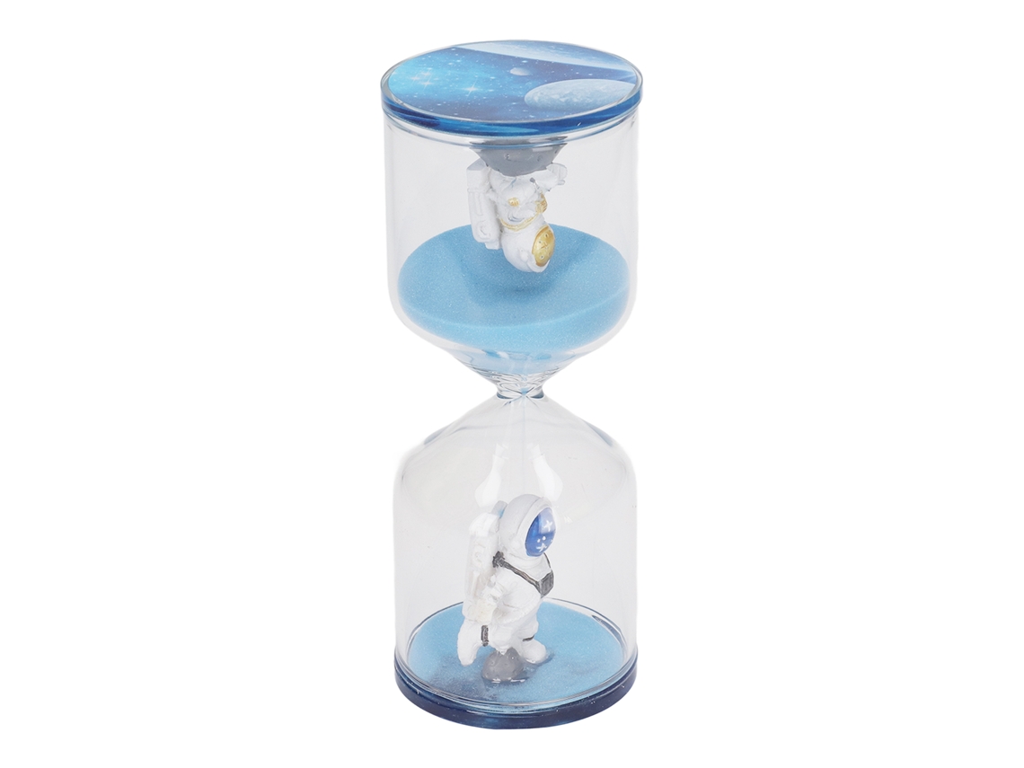 Relógio de areia decorativo educativo WalshLXq com formato de astronauta, temporizador de 30 minutos para mesa de escritório, casa e cozinha, azul.