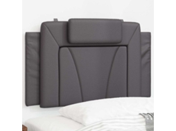 Vidaxl Almofadão De Cabeceira Viana 80 Cm Couro Artificial Cinzento
