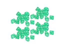 Mali 40 Dados Numéricos de 10 Lados Conjunto de Dados Plásticos Translúcidos para Jogo de Tabuleiro Ensino Entretenimento Verde
