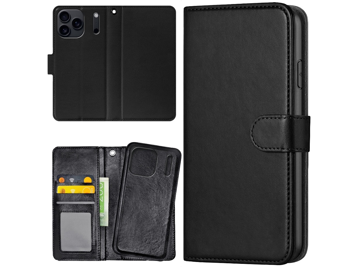 Capa Carteira Para Iphone 17 Pro - Preta