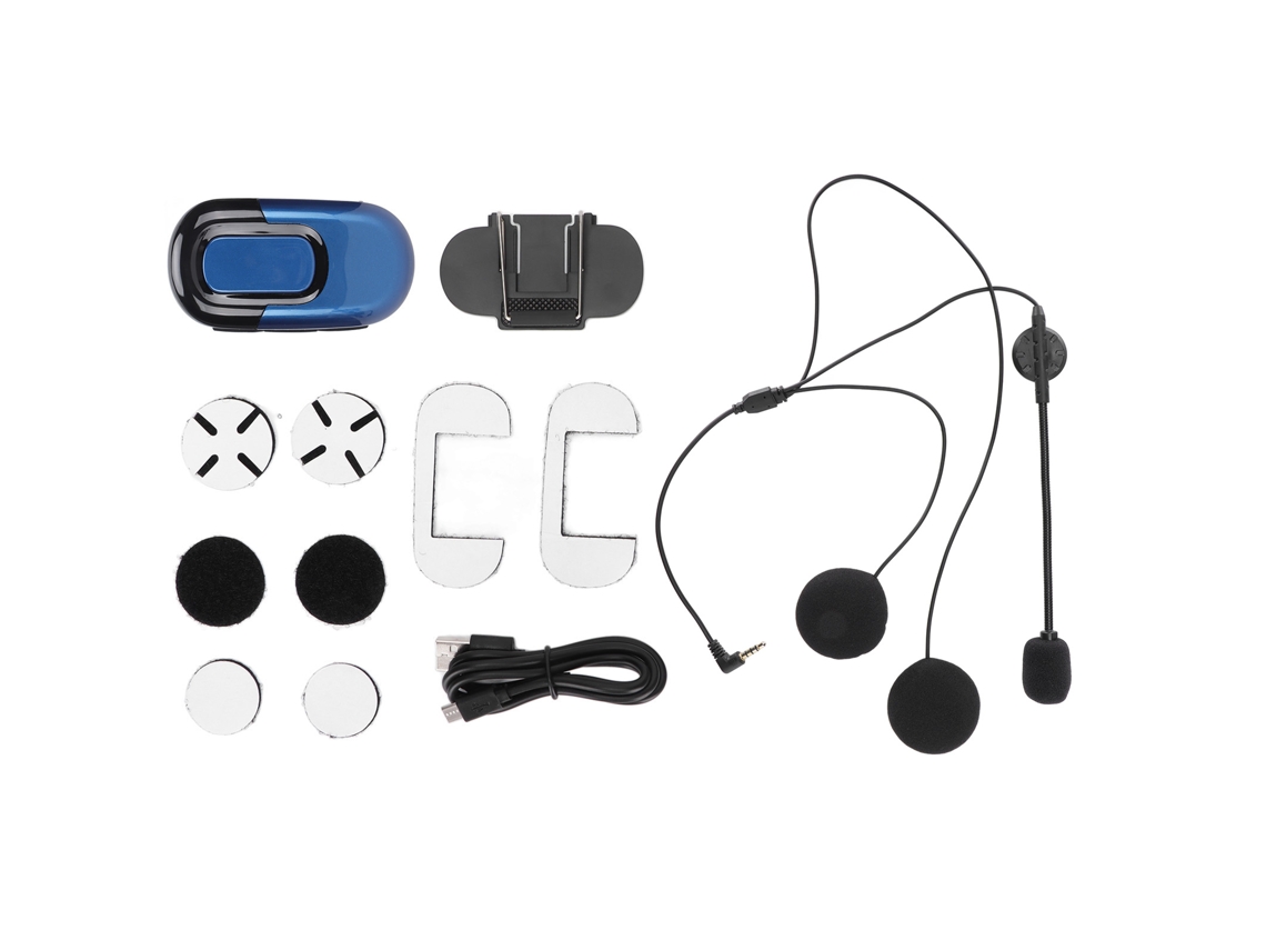 FONE Mali para capacete de moto com redução de ruído Bluetooth 5.0 à prova d'água azul