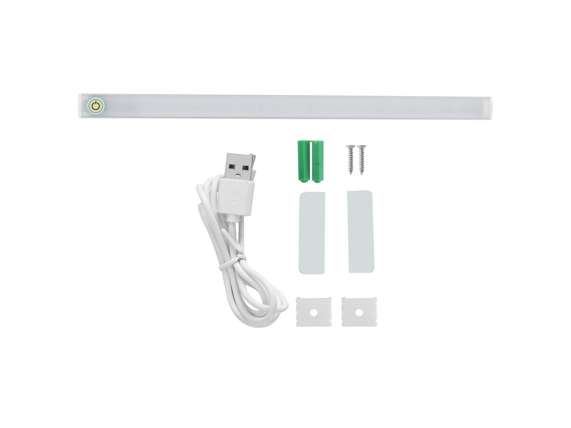 Luz Led Dimmável para Armário Parede Espelho Cozinha Usb com Ajuste Brilho 5500K | S/MARCA