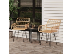 Vidaxl Cadeiras De Jardim C/ Apoio De Braços 2 Pcs 56x64x80 Cm Vime Pe