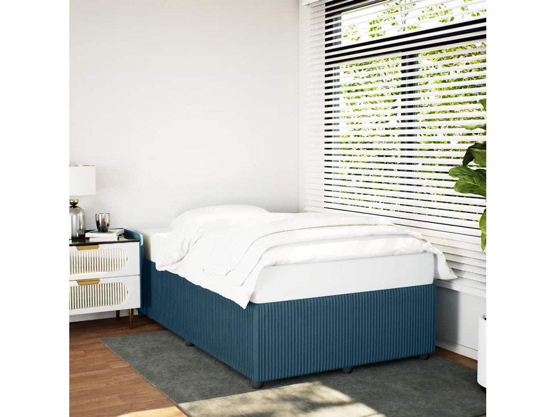 Vidaxl Estrutura De Cama 120x190 Cm Veludo Azul