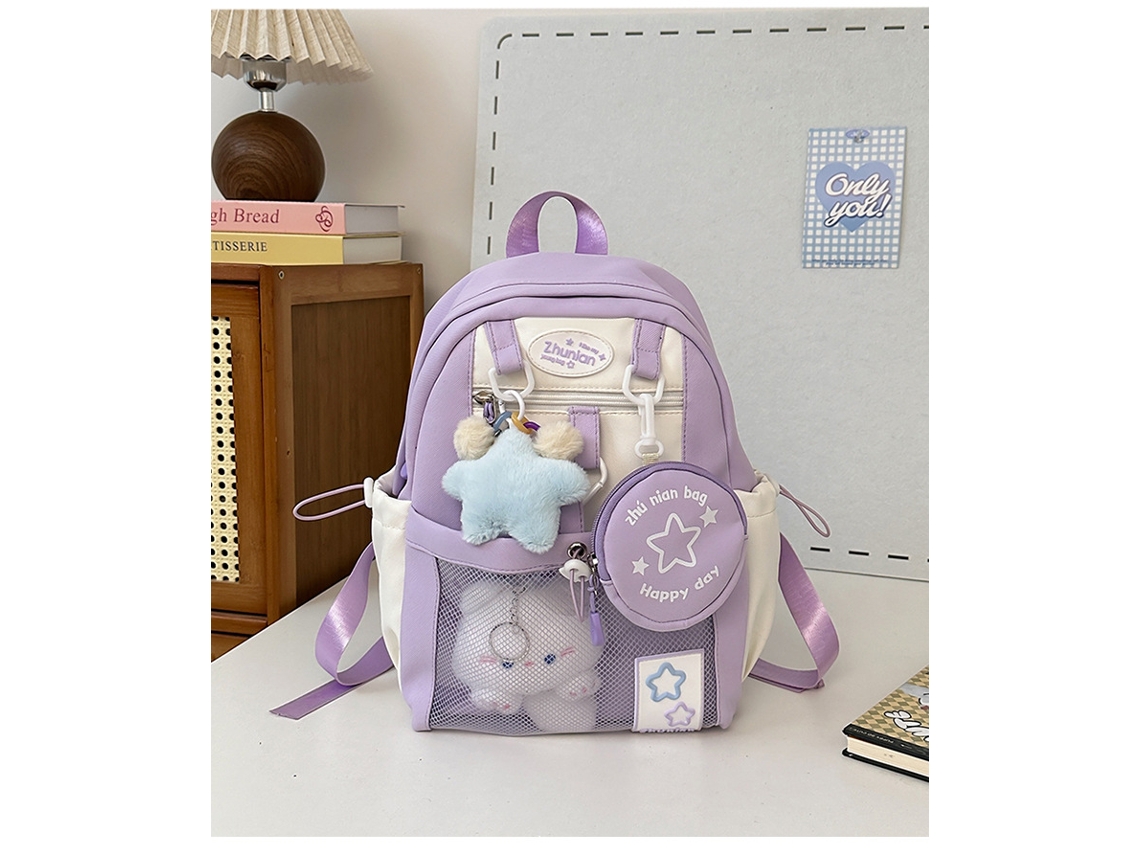 Mochila Com Pingente De Boneca Para Proteger A Coluna, Adequada Para Estudantes No Campus Tamanho Sroxo