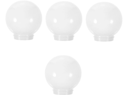 Conjunto De 4 Peças - Capa Esférica Em Acrílico Para Luminárias De Parede Externas Com Luz Natural.