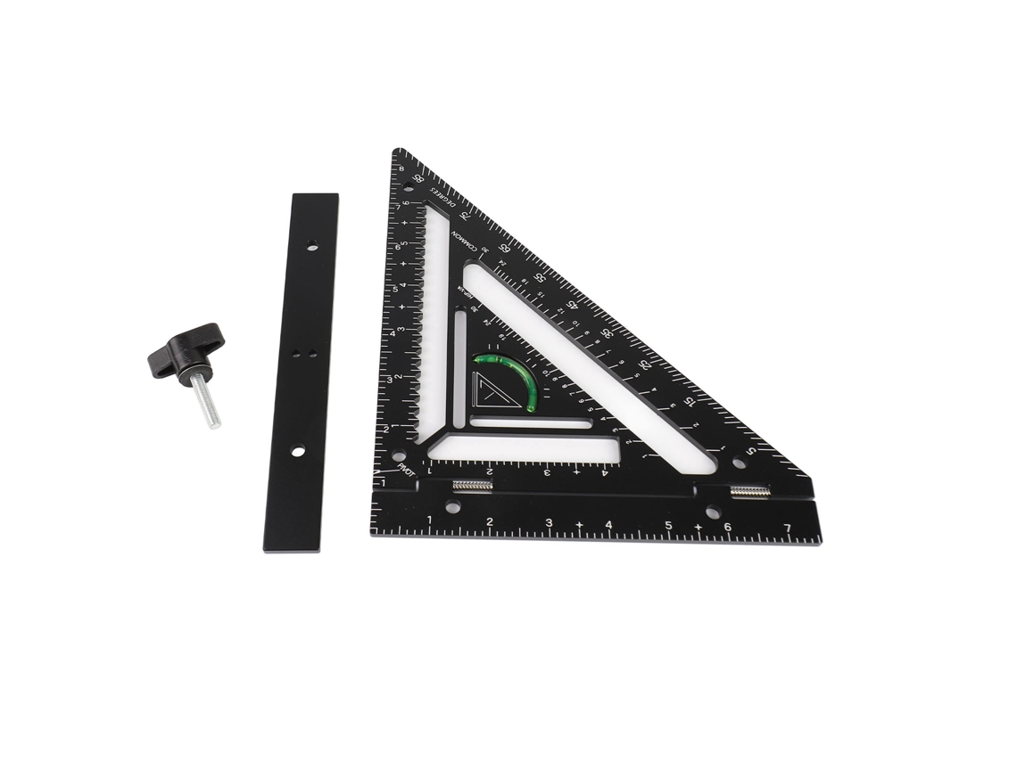Régua Triangular De Carpinteiro Em Alumínio Cor Preta Rafter Square Para Marcação Em Carpintaria