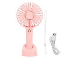 Ventilador Portátil Usb com Suporte Celular Rosa Baixo Ruído