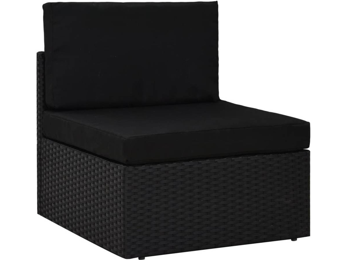 Middle Sofa, Middle Sofas Vidaxl Preto Rattan / Vime (n/a)