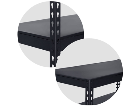 Prateleira De Armazenamento Em Metal 183 X 90 X 45 Cm Humberg Hr 700 Preto