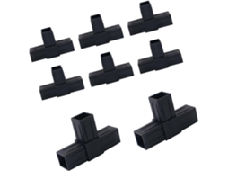 Conjunto De 8 Conectores Quadrados Para Tubos 1 Polegada, Fáceis De Usar Em Prateleiras, Estruturas E Móveis