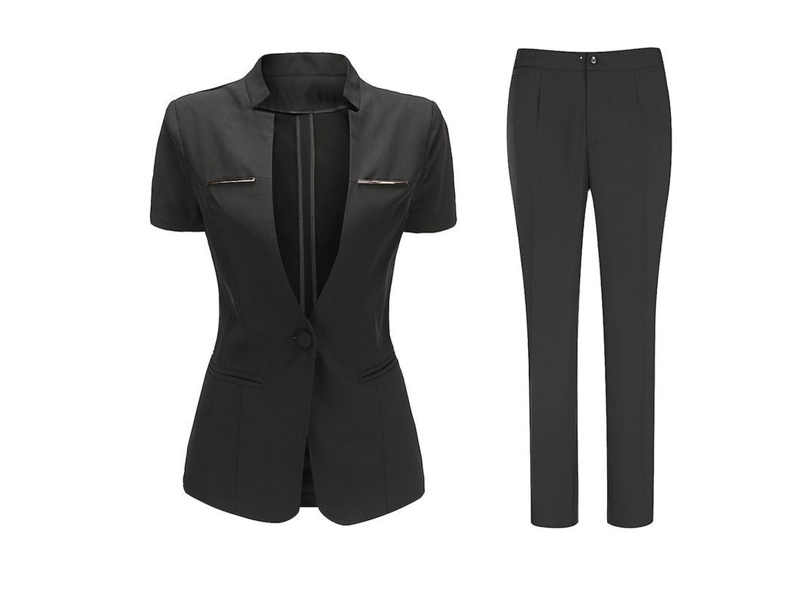 2026 traje para Mulher Mystdiy com Blazer de Manga Curta e Calças