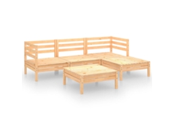 Maison Exclusive - 5 Pcs Conjunto Lounge De Jardim Pinho Maciço